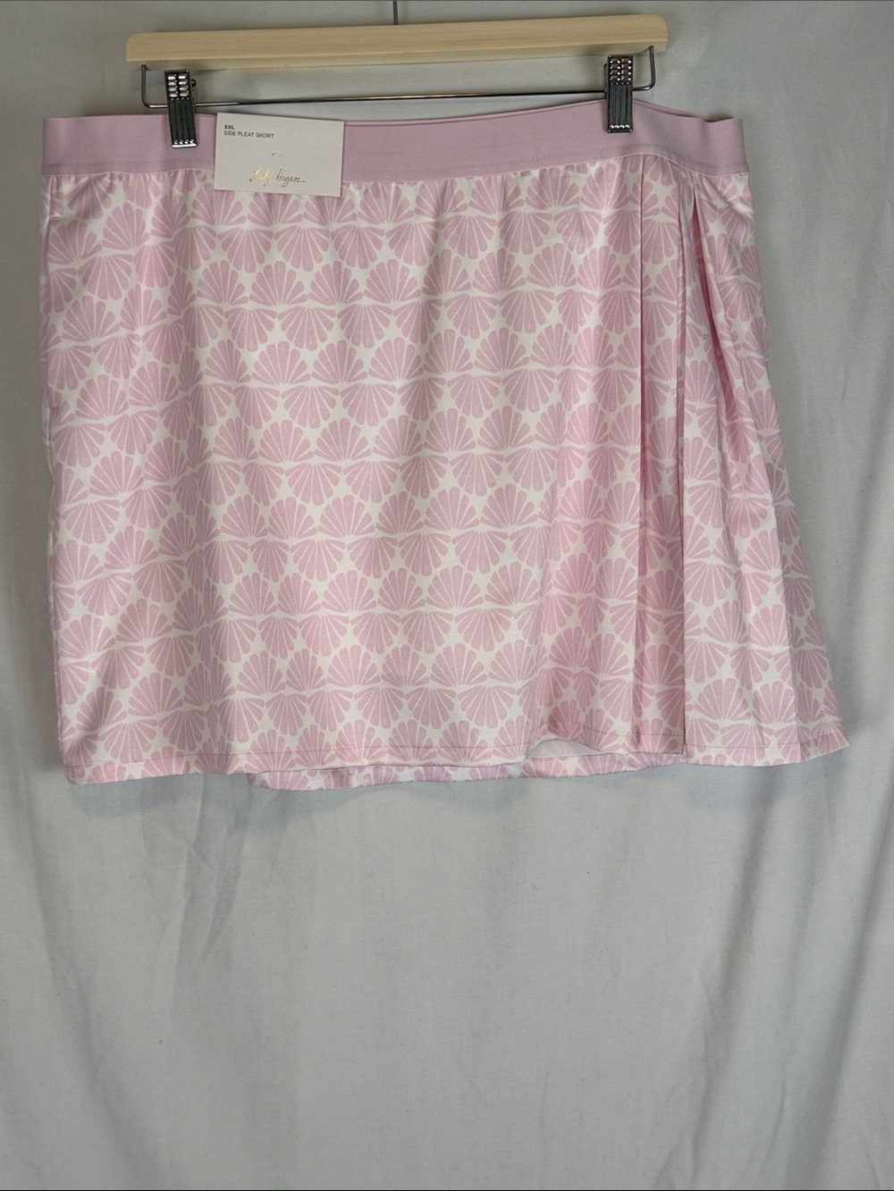 Women's Lady Hagen Side Pleat Skort Scallloped Pink on White Background XXL NWT